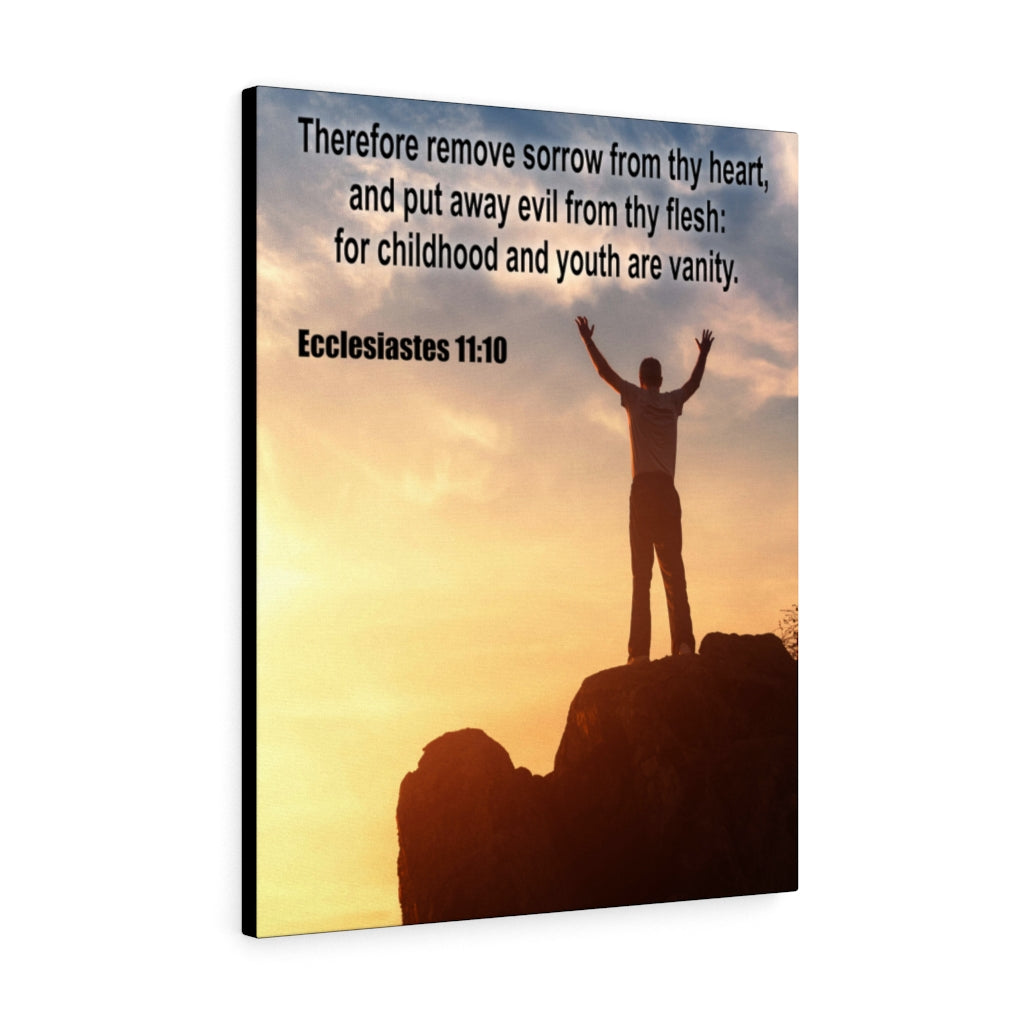 Scripture Walls Youth Are Vanity Ecclesiastes 11:10 Bible Verse Canvas Christian Wall Art Ready to Hang Unframed-Express Your Love Gifts