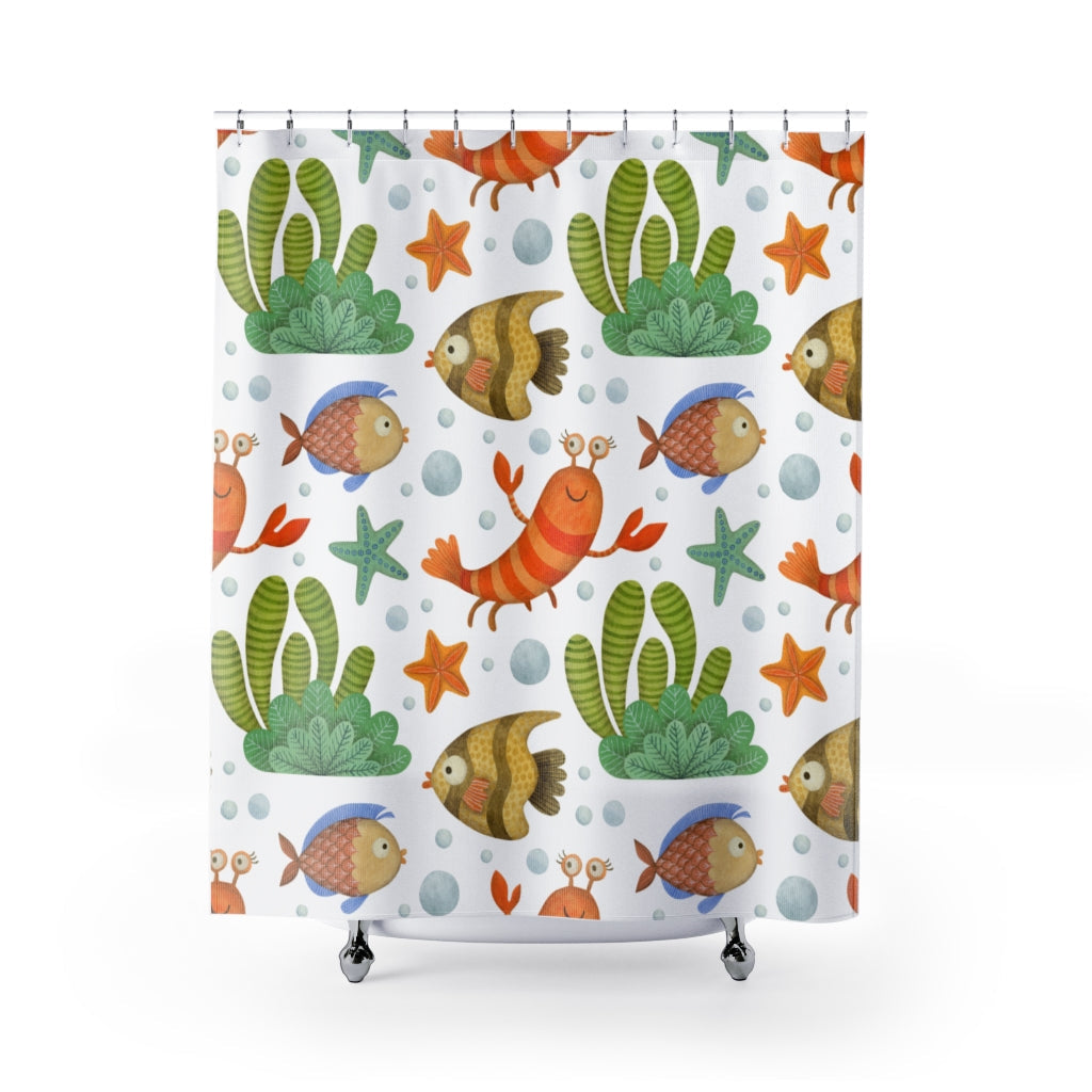 Sea Friend Shrimps Stylish Design 71" x 74" Elegant Waterproof Shower Curtain for a Spa-like Bathroom Paradise Exceptional Craftsmanship-Express Your Love Gifts