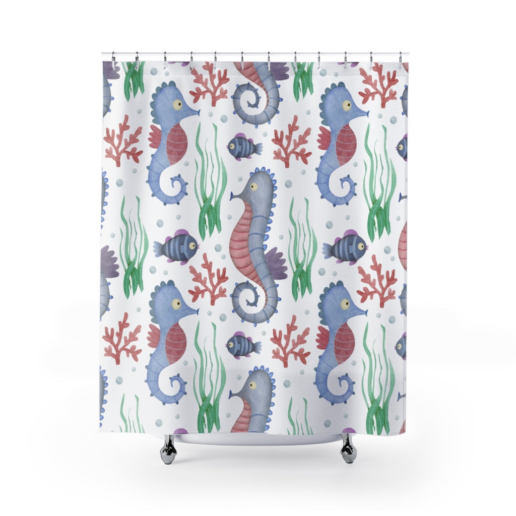 Seahorse Fish Ocean Stylish Design 71" x 74" Elegant Waterproof Shower Curtain for a Spa-like Bathroom Paradise Exceptional Craftsmanship-Express Your Love Gifts
