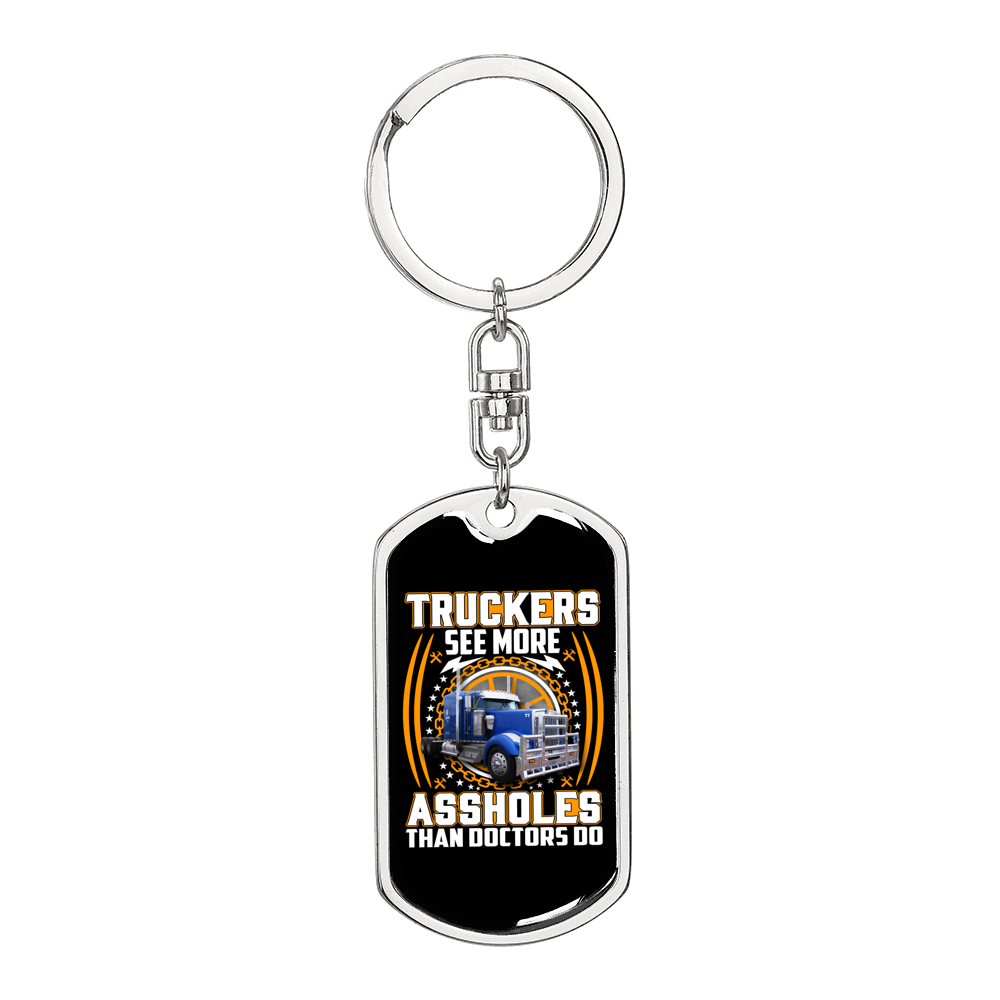See More Than Doctors Swivel Keychain Dog Tag Stainless Steel or 18k Gold-Express Your Love Gifts