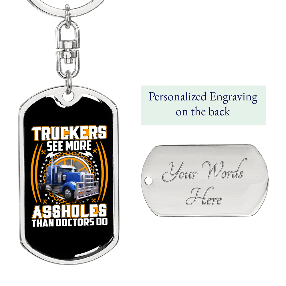 See More Than Doctors Swivel Keychain Dog Tag Stainless Steel or 18k Gold-Express Your Love Gifts