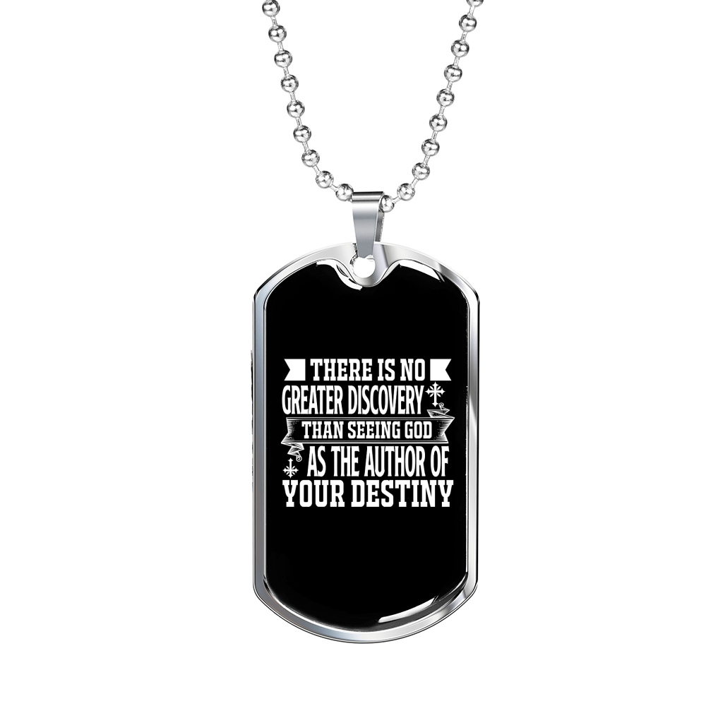 Seeing God Author Of Destiny Christian Necklace Stainless Steel or 18k Gold Dog Tag 24" Chain-Express Your Love Gifts