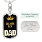 Selkirk Rex Cat Dad King Keychain Stainless Steel or 18k Gold-Express Your Love Gifts