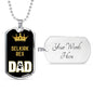 Selkirk Rex Cat Dad Necklace Stainless Steel or 18k Gold Dog Tag 24" Chain-Express Your Love Gifts