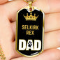 Selkirk Rex Cat Dad Necklace Stainless Steel or 18k Gold Dog Tag 24" Chain-Express Your Love Gifts