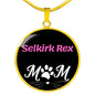 Selkirk Rex Cat Mom Necklace Circle Pendant Stainless Steel or 18k Gold 18-22"-Express Your Love Gifts