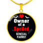 Senegal Bird Owner Necklace Circle Pendant Stainless Steel or 18k Gold 18-22"-Express Your Love Gifts