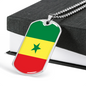 Senegal Flag Necklace Stainless Steel or 18k Gold Dog Tag 24" Chain-Express Your Love Gifts