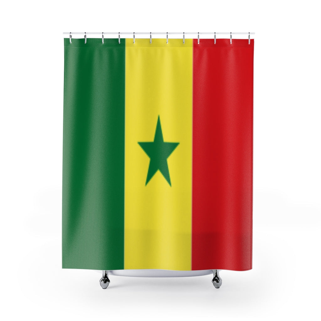 Senegal Flag Stylish Design 71" x 74" Elegant Waterproof Shower Curtain for a Spa-like Bathroom Paradise Exceptional Craftsmanship-Express Your Love Gifts