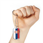 Serbia Flag Necklace Stainless Steel or 18k Gold Dog Tag 24" Chain-Express Your Love Gifts