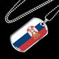Serbia Flag Necklace Stainless Steel or 18k Gold Dog Tag 24" Chain-Express Your Love Gifts