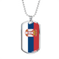 Serbia Flag Necklace Stainless Steel or 18k Gold Dog Tag 24" Chain-Express Your Love Gifts