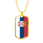 Serbia Flag Necklace Stainless Steel or 18k Gold Dog Tag 24" Chain-Express Your Love Gifts