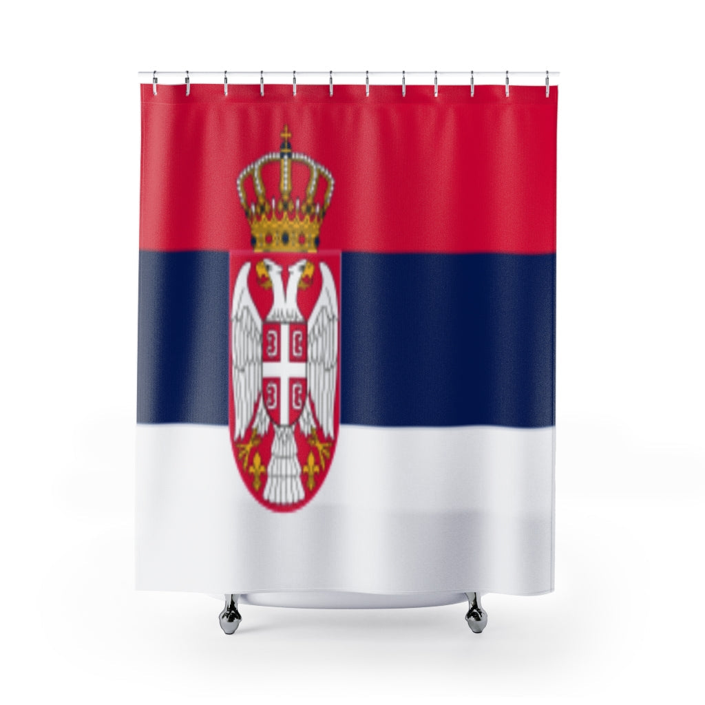 Serbia Flag Stylish Design 71" x 74" Elegant Waterproof Shower Curtain for a Spa-like Bathroom Paradise Exceptional Craftsmanship-Express Your Love Gifts