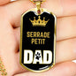Serrade Petit Cat Dad Necklace Stainless Steel or 18k Gold Dog Tag 24" Chain-Express Your Love Gifts