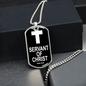 Servant of Christ Psalm 34:22 Dog Tag Necklace Stainless Steel or 18k Gold Dog Tag W 24"-Express Your Love Gifts