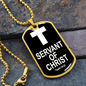 Servant of Christ Psalm 34:22 Dog Tag Necklace Stainless Steel or 18k Gold Dog Tag W 24"-Express Your Love Gifts