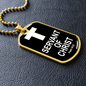 Servant of Christ Psalm 34:22 Dog Tag Necklace Stainless Steel or 18k Gold Dog Tag W 24"-Express Your Love Gifts