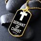 Servant of Christ Psalm 34:22 Dog Tag Necklace Stainless Steel or 18k Gold Dog Tag W 24"-Express Your Love Gifts