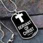 Servant of Christ Psalm 34:22 Dog Tag Necklace Stainless Steel or 18k Gold Dog Tag W 24"-Express Your Love Gifts