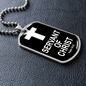 Servant of Christ Psalm 34:22 Dog Tag Necklace Stainless Steel or 18k Gold Dog Tag W 24"-Express Your Love Gifts