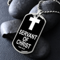 Servant of Christ Psalm 34:22 Dog Tag Necklace Stainless Steel or 18k Gold Dog Tag W 24"-Express Your Love Gifts