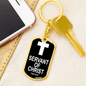 Servant of Christ Psalm 34:22 Keychain Stainless Steel or 18k Gold Dog Tag Keyring-Express Your Love Gifts