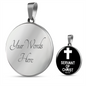 Servant of Christ Psalm 34:22 Necklace Circle Pendant Stainless Steel or 18k Gold 18-22"-Express Your Love Gifts