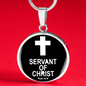 Servant of Christ Psalm 34:22 Necklace Circle Pendant Stainless Steel or 18k Gold 18-22"-Express Your Love Gifts