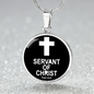 Servant of Christ Psalm 34:22 Necklace Circle Pendant Stainless Steel or 18k Gold 18-22"-Express Your Love Gifts