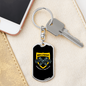 Serve & Protect Keychain Stainless Steel or 18k Gold Dog Tag Keyring-Express Your Love Gifts