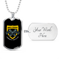 Serve & Protect Necklace Stainless Steel or 18k Gold Dog Tag 24"-Express Your Love Gifts