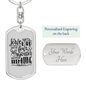 Serve The Lord Psalm 2:11 Keychain Stainless Steel or 18k Gold Dog Tag Keyring-Express Your Love Gifts