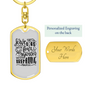 Serve The Lord Psalm 2:11 Keychain Stainless Steel or 18k Gold Dog Tag Keyring-Express Your Love Gifts
