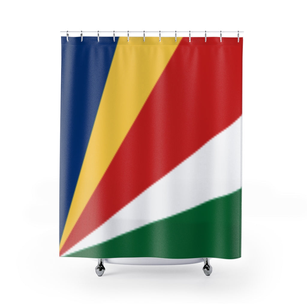 Seychelles Flag Stylish Design 71" x 74" Elegant Waterproof Shower Curtain for a Spa-like Bathroom Paradise Exceptional Craftsmanship-Express Your Love Gifts