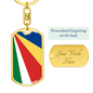 Seychelles Flag Swivel Keychain Dog Tag Stainless Steel or 18k Gold-Express Your Love Gifts