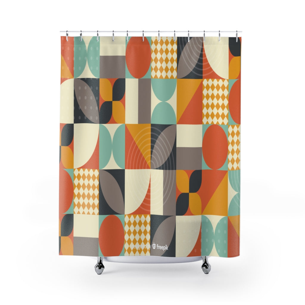 Shape Mosaic Background Stylish Design 71" x 74" Elegant Waterproof Shower Curtain for a Spa-like Bathroom Paradise Exceptional Craftsmanship-Express Your Love Gifts