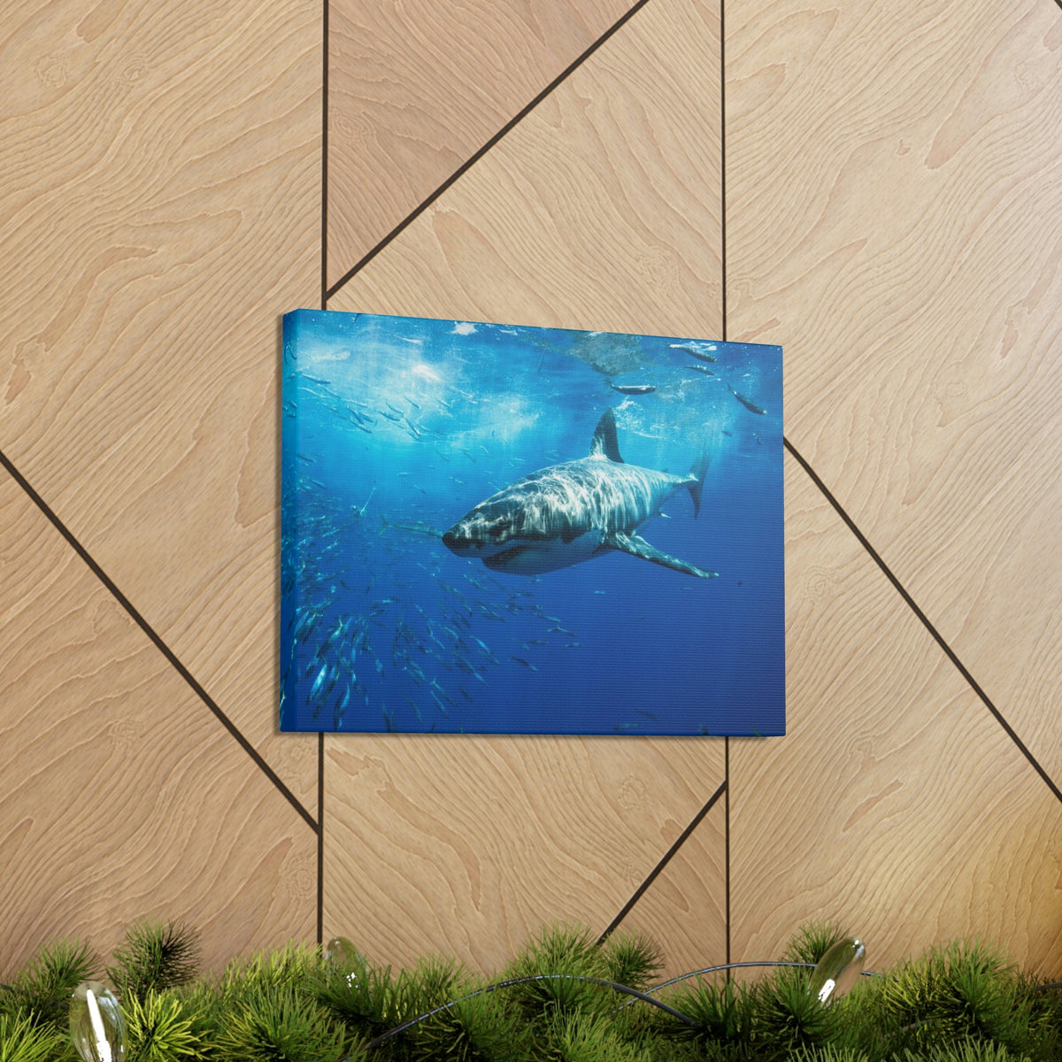 Scripture Walls Shark Hunting Shark on Hunt Print Animal Wall Art Wildlife Canvas Prints Wall Art Ready to Hang Unframed-Express Your Love Gifts
