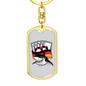 Shark Poker Gambler Keychain Stainless Steel or 18k Gold Dog Tag Keyring-Express Your Love Gifts