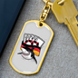 Shark Poker Gambler Keychain Stainless Steel or 18k Gold Dog Tag Keyring-Express Your Love Gifts