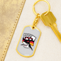 Shark Poker Gambler Keychain Stainless Steel or 18k Gold Dog Tag Keyring-Express Your Love Gifts