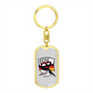 Shark Poker Gambler Keychain Stainless Steel or 18k Gold Dog Tag Keyring-Express Your Love Gifts