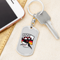 Shark Poker Gambler Keychain Stainless Steel or 18k Gold Dog Tag Keyring-Express Your Love Gifts