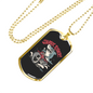 Shark Rider Biker Necklace Stainless Steel or 18k Gold Dog Tag 24"-Express Your Love Gifts