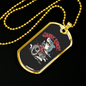 Shark Rider Biker Necklace Stainless Steel or 18k Gold Dog Tag 24"-Express Your Love Gifts