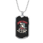 Shark Rider Biker Necklace Stainless Steel or 18k Gold Dog Tag 24"-Express Your Love Gifts