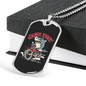 Shark Rider Biker Necklace Stainless Steel or 18k Gold Dog Tag 24"-Express Your Love Gifts