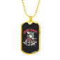 Shark Rider Biker Necklace Stainless Steel or 18k Gold Dog Tag 24"-Express Your Love Gifts