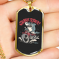 Shark Rider Biker Necklace Stainless Steel or 18k Gold Dog Tag 24"-Express Your Love Gifts