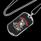 Shark Rider Biker Necklace Stainless Steel or 18k Gold Dog Tag 24"-Express Your Love Gifts